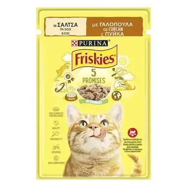 Hrana umeda pentru pisici Friskies Adult cu curcan in sos 85 gr