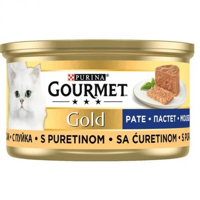 Hrana umeda pentru pisici Gourmet Gold Mousse cu curcan 85 gr