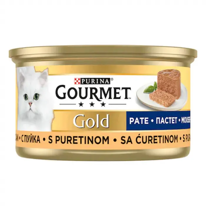 Set 24 buc x 85 gr Hrana umeda pentru pisici Gourmet Gold Mousse cu curcan