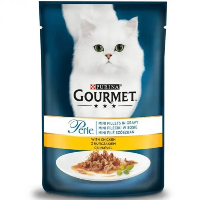 Hrana umeda pentru pisici Gourmet Perle cu pui in sos 85 gr
