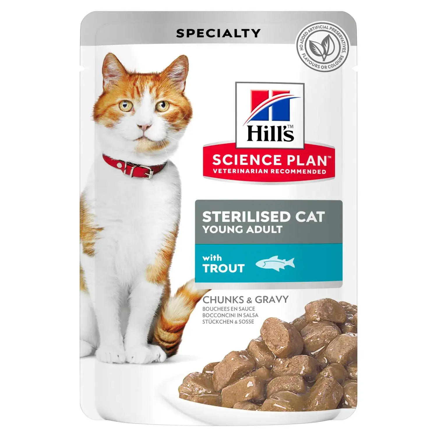 Hrana umeda pentru pisici Hill s SP Sterilised cu pastrav 85 gr