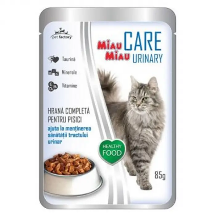 Hrana Umeda Pentru Pisici Miau Miau Care Urinary Peste, Plic, 85 G