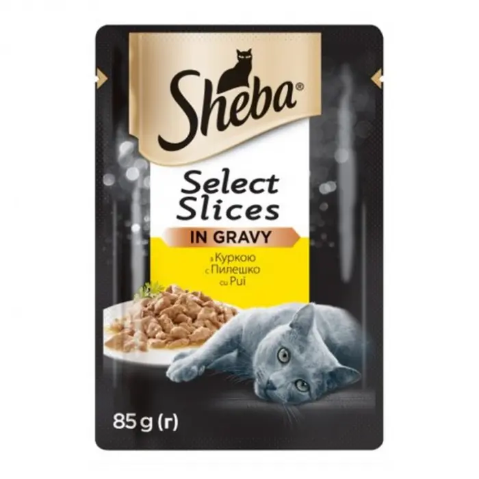 Hrana umeda pentru pisici Sheba cu pui in sos 85 g