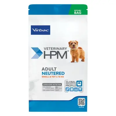 Hrana uscata pentru caini Virbac HPM Adult Neutered Small Toy 7 kg