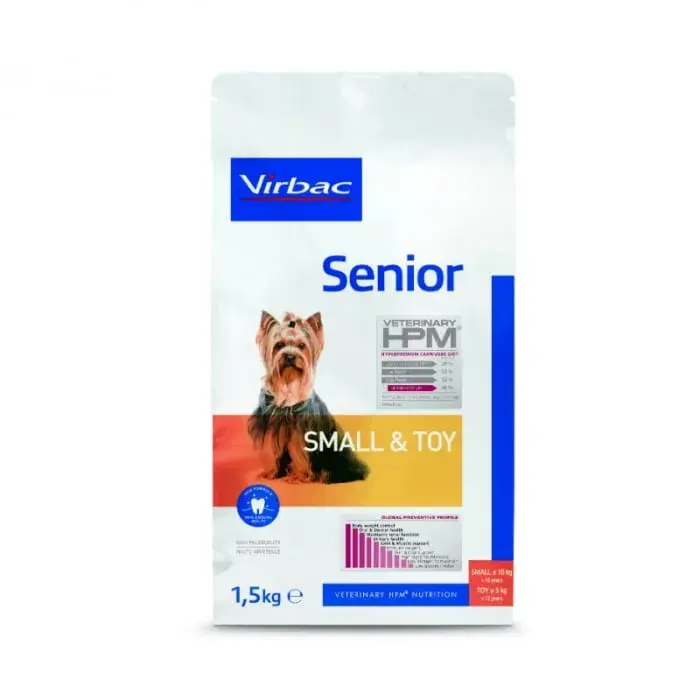 Hrana uscata pentru caini Virbac HPM Senior Small  Toy 1,5 kg
