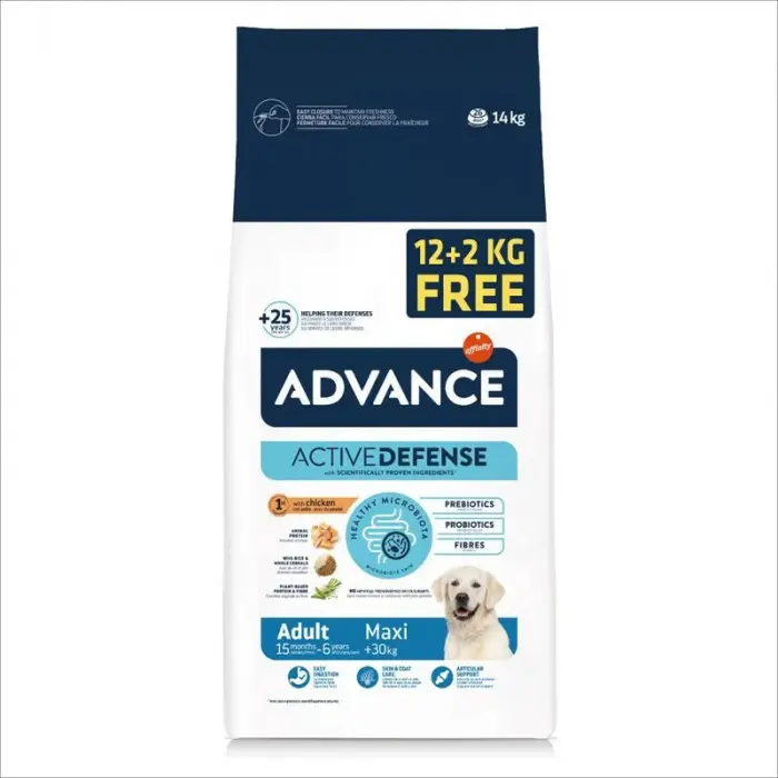 Hrana uscata pentru caini Advance Maxi Adult 12 + 2 kg GRATIS