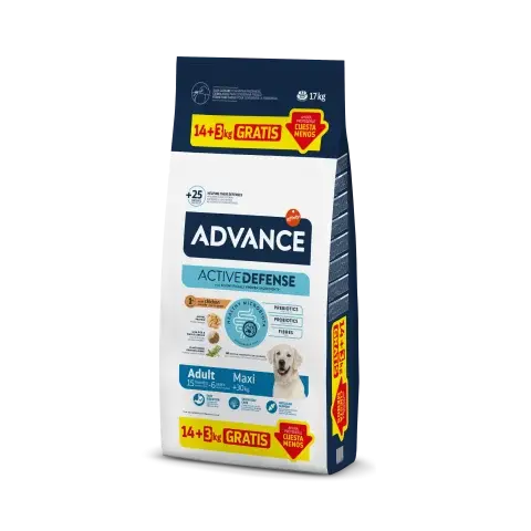 Hrana uscata pentru caini Advance Maxi Adult cu pui 14 + 3 kg GRATIS