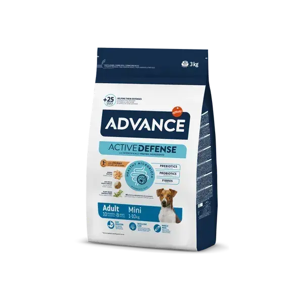 Hrana uscata pentru caini Advance Mini Adult cu pui orez 3 kg