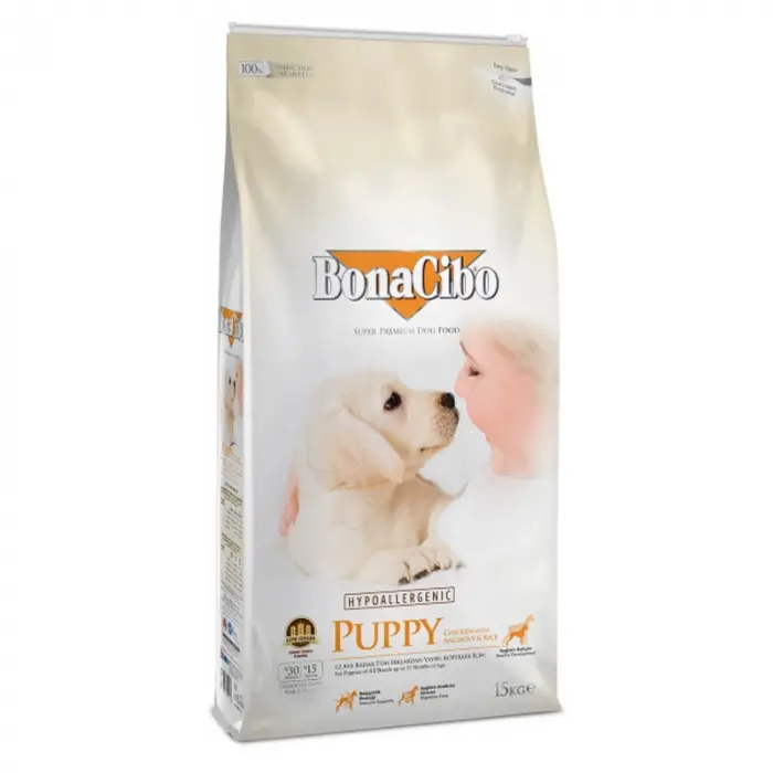 Hrana uscata pentru caini Bona Cibo Puppy cu pui  orez 15 kg