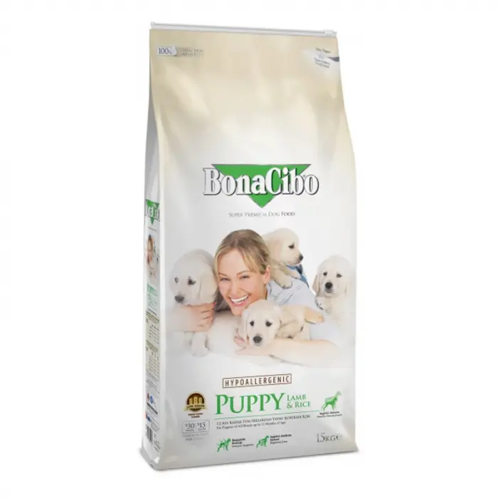 Hrana uscata pentru caini Bono Cibo Puppy cu miel  orez 15 kg