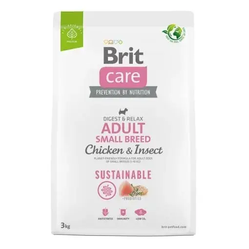 Hrana uscata pentru caini Brit Care Sustainable Adult Small Breed 3 kg