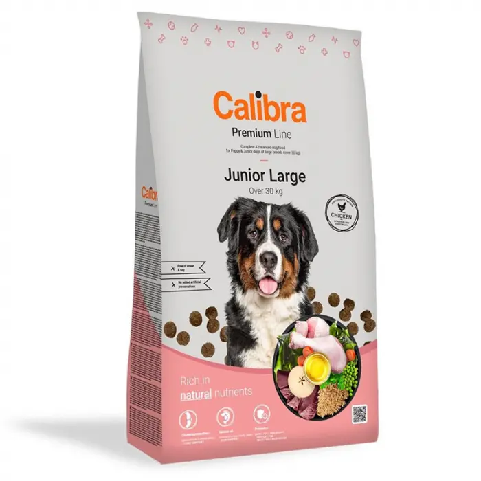 Hrana uscata pentru caini Calibra Premium Line Junior Large cu pui 12 kg