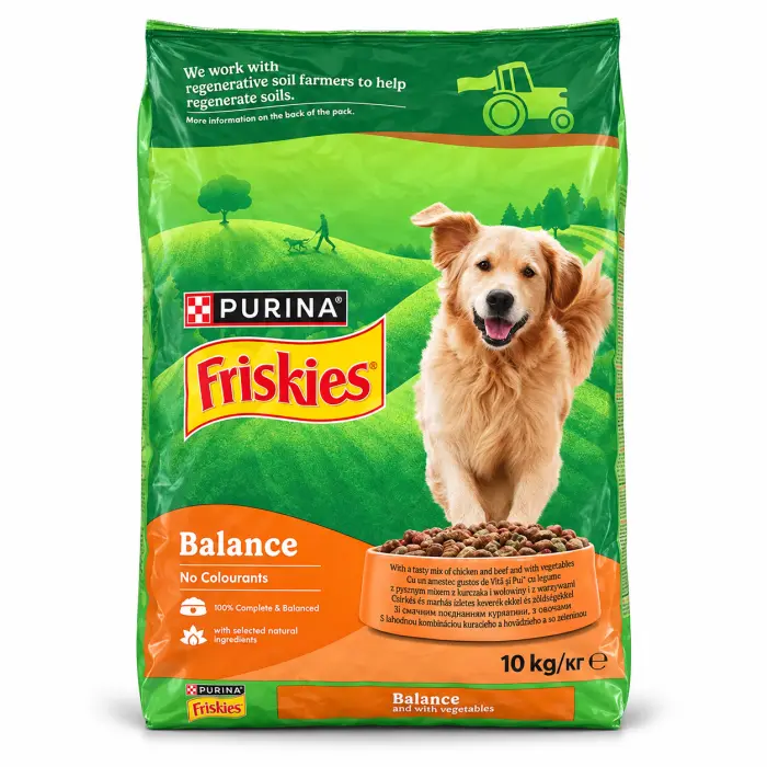 Hrana uscata pentru caini Friskies Balance cu pui vita legume 10 kg