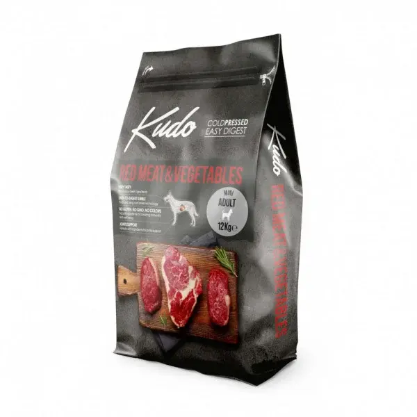 Hrana uscata pentru caini Kudo Mini Adult cu carne rosie  legume 12 kg