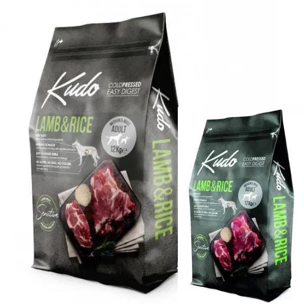 Hrana uscata pentru caini Kudo Adult Medium-Maxi Sensitive cu miel + 3 kg Hrana uscata Kudo cu miel