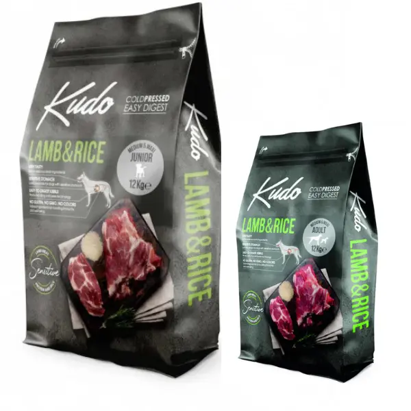 Hrana uscata pentru caini Kudo Junior Medium-Maxi cu miel 12 kg + 3 kg Hrana uscata Kudo cu miel