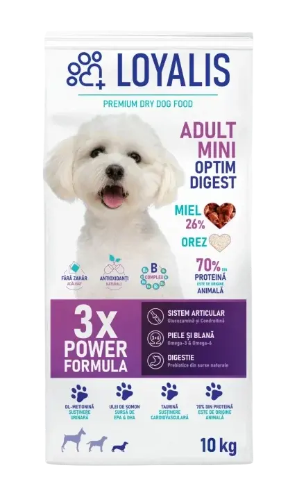 Hrana uscata pentru caini Loyalis Mini Adult cu miel 10 kg