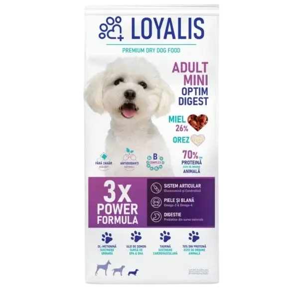 Hrana uscata pentru caini Loyalis Mini Adult cu miel 3 kg