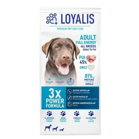 Hrana uscata pentru caini Loyalis Adult Full Energy cu pui 3 kg