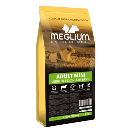 Hrana uscata pentru caini Meglium Mini Adult cu miel orez 7 kg