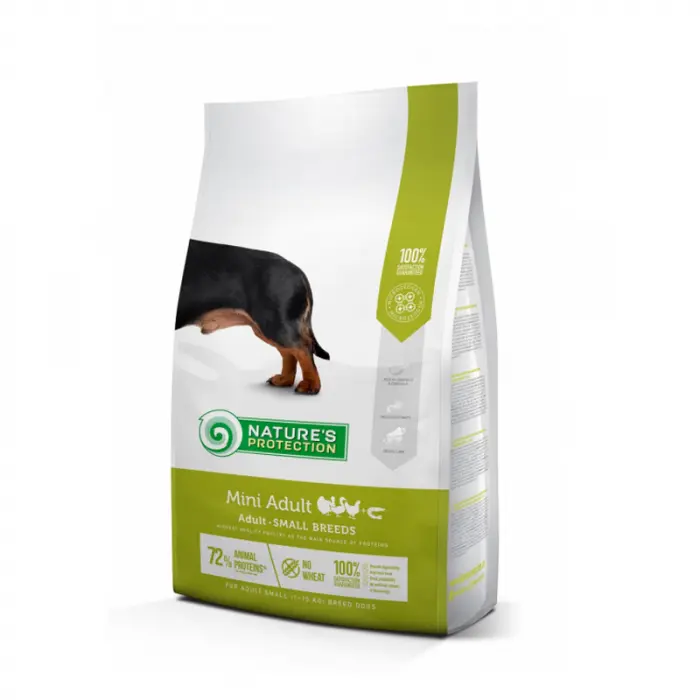 Hrana uscata pentru caini Nature s Protection Mini Adult cu pui 2 kg