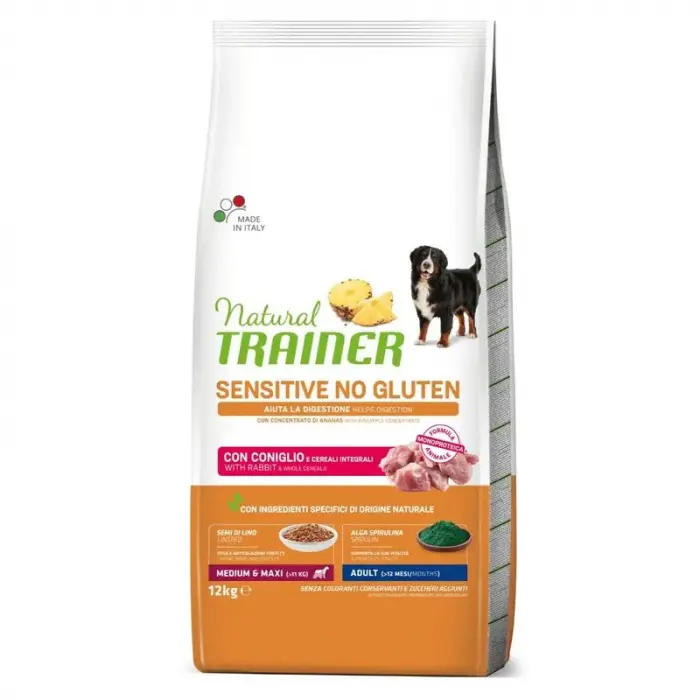 Hrana uscata pentru caini Natural Trainer Sensitive Medium-Maxi Adult cu iepure 12 kg