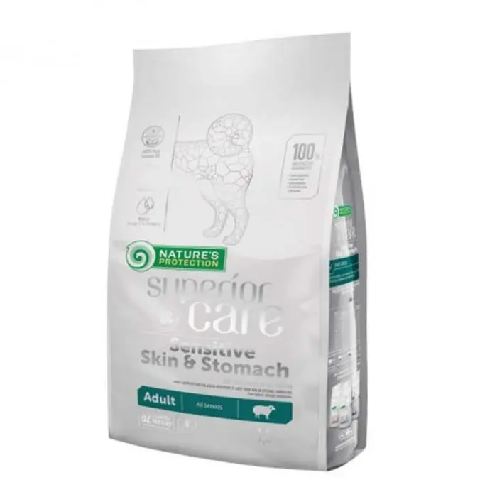 Hrana uscata pentru caini N.P. Superior Care Sensitive Skin Stomach cu miel 1,5 kg