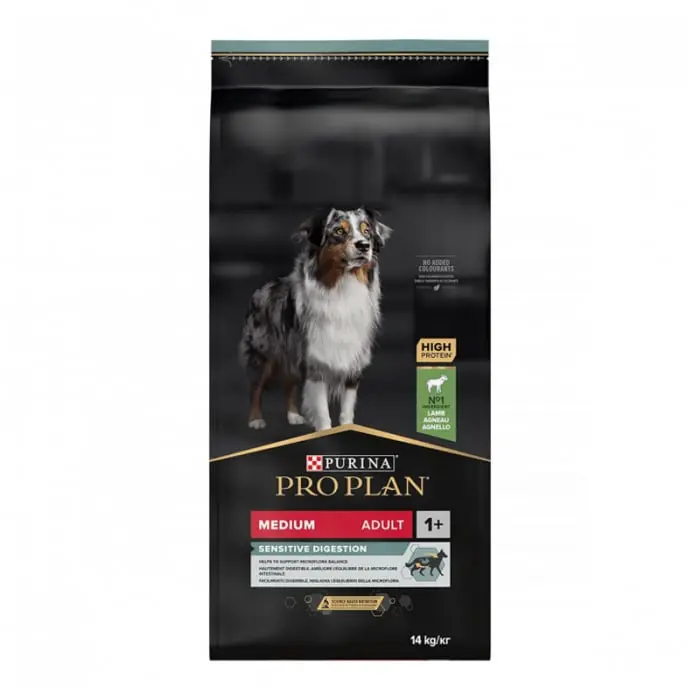 Hrana uscata pentru caini Pro Plan Medium Adult Sensitive Digestion cu miel 14 kg