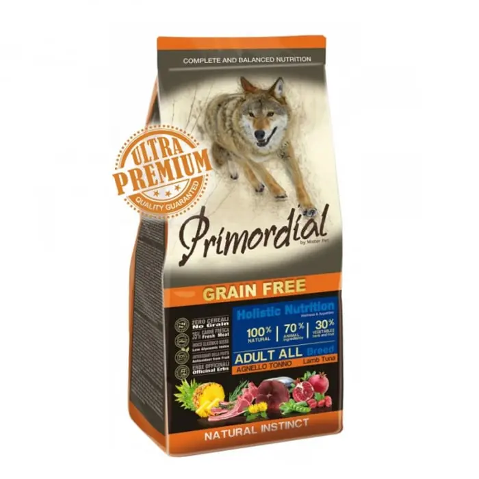 Hrana uscata pentru caini Primordial Grain-Free Adult cu ton  miel 2 kg