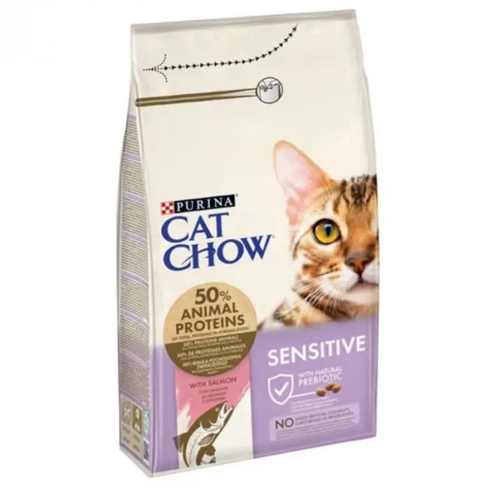Hrana uscata pentru pisici Cat Chow Adult Sensitive cu somon 1,5 kg
