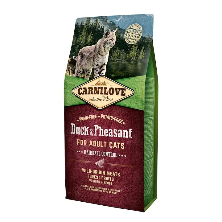 Hrana uscata pentru pisici Carnilove Hairball Control cu rata fazan 6 kg