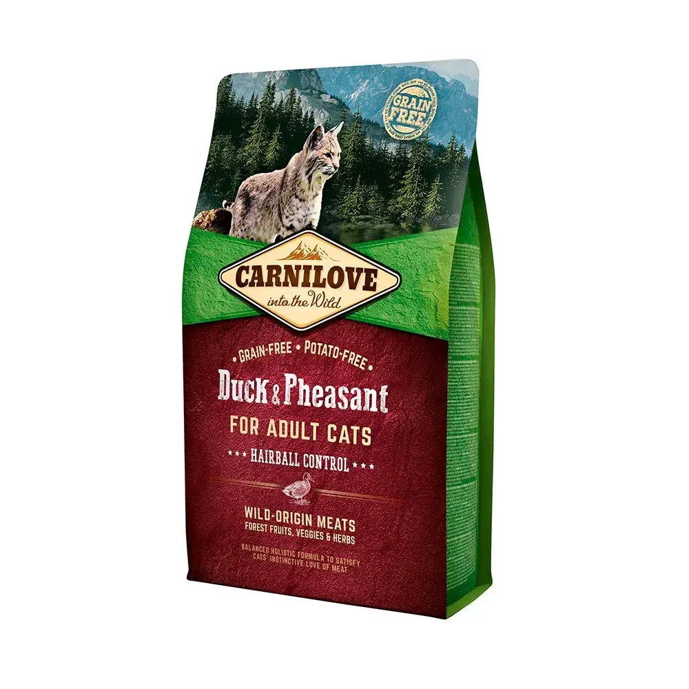 Hrana uscata pentru pisici Carnilove Hairball Control cu rata fazan 2 kg
