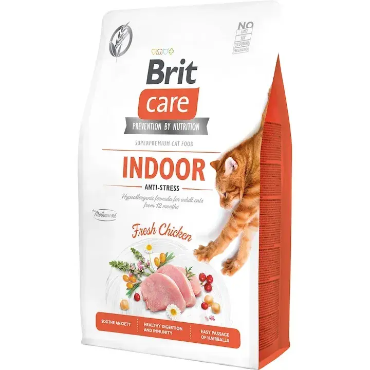 Hrana uscata pentru pisici Brit Care GF Indoor Anti - Stress 7 kg