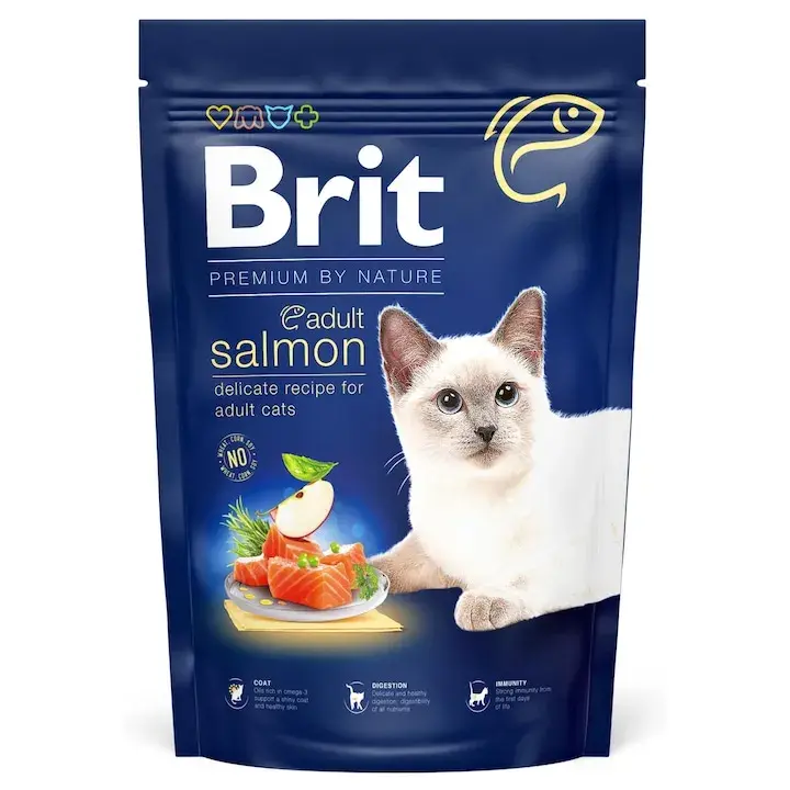 Hrana uscata pentru pisici Brit Premium by Nature Adult cu somon 1,5 kg