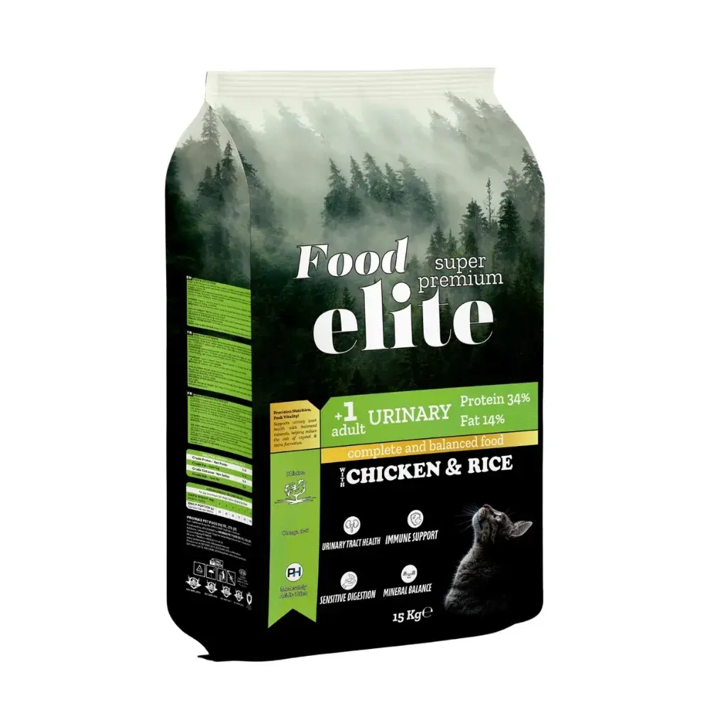Hrana uscata pentru pisici Food Elite Urinary cu pui  orez 15 kg