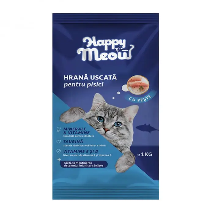 Hrana uscata pentru pisici Happy Meow cu peste 1 kg