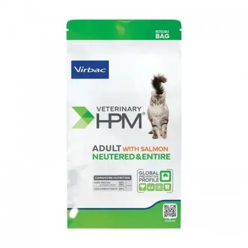 Hrana uscata pentru pisici Virbac HPM Adult Neutered  Entire cu somon 7 kg