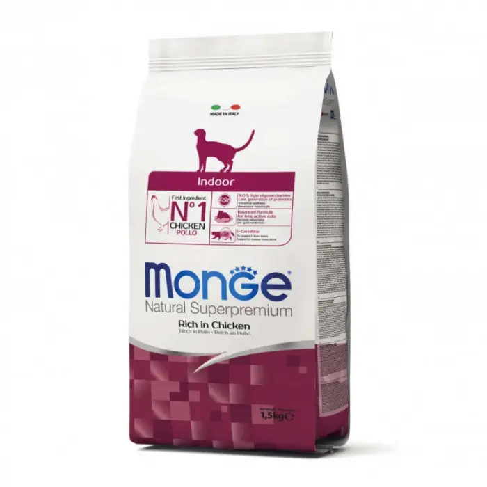 Hrana uscata pentru pisici Monge Natural Indoor cu pui 1,5 kg