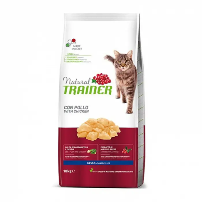 Hrana uscata pentru pisici Natural Trainer cu pui 10 kg