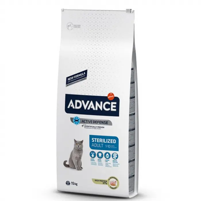 Hrana uscata pentru pisici sterilizate Advance cu curcan 15 kg