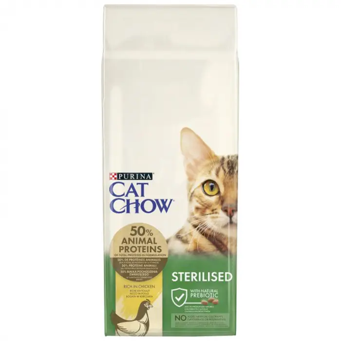 Hrana uscata pentru pisici Purina Cat Chow Sterilised cu pui 15 kg