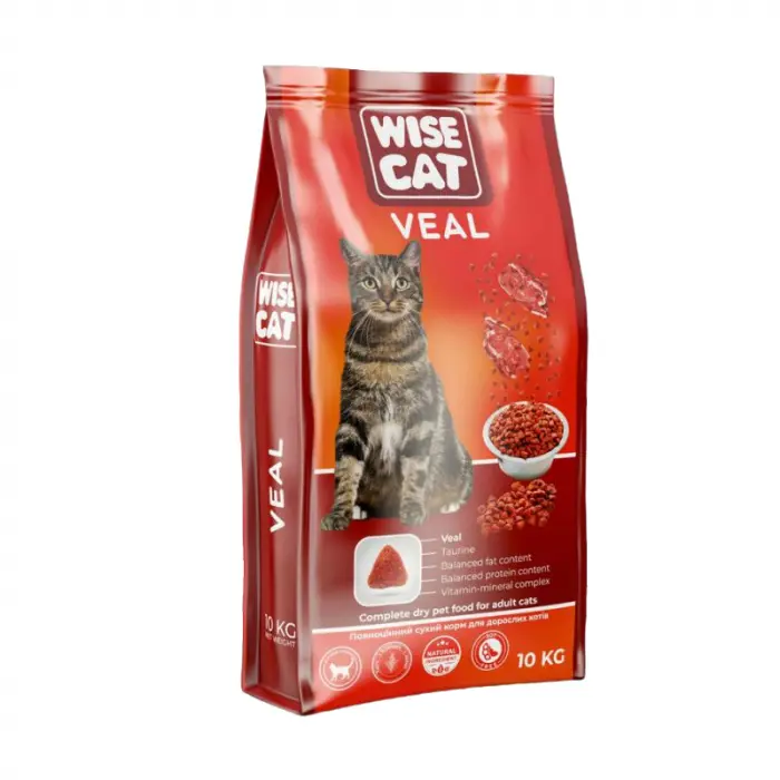 Hrana uscata pentru pisici Wise cu vitel 10 kg