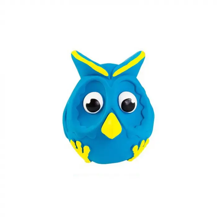 Jucarie pentru caini HipHop Bufnita Albastra cu sunet 11 cm