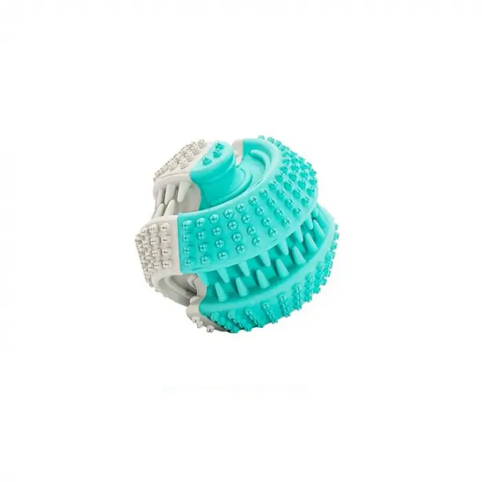 Jucarie pentru caini HipHop Dental Minge Bicolora cu aroma de menta 6 cm