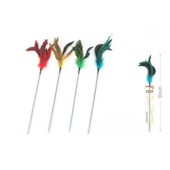 Jucarie pentru pisici Petro Undita cu pene 30 cm