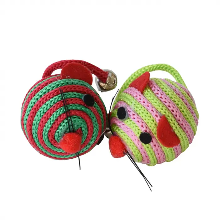 Jucarie pentru pisici Miau Miau soricel textil cu clopotel 2 buc