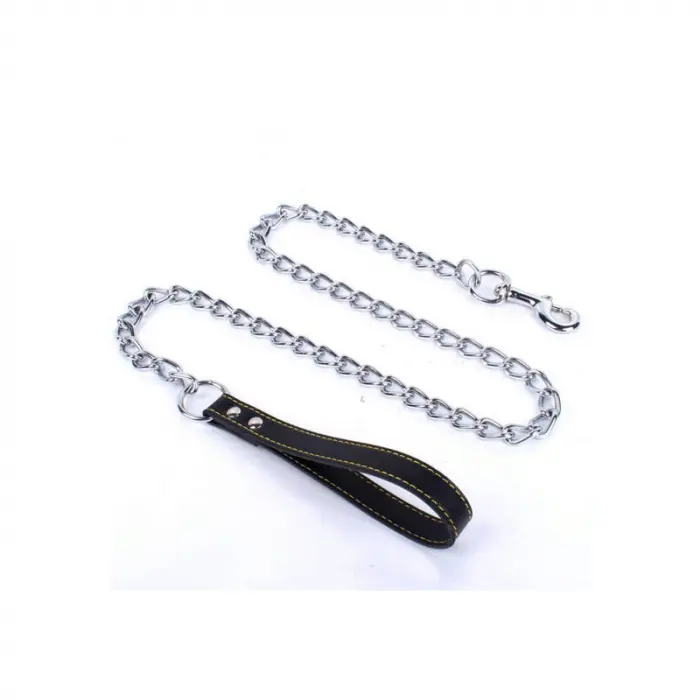 Lesa pentru caini cu lant metalic 2 mm x 110 cm