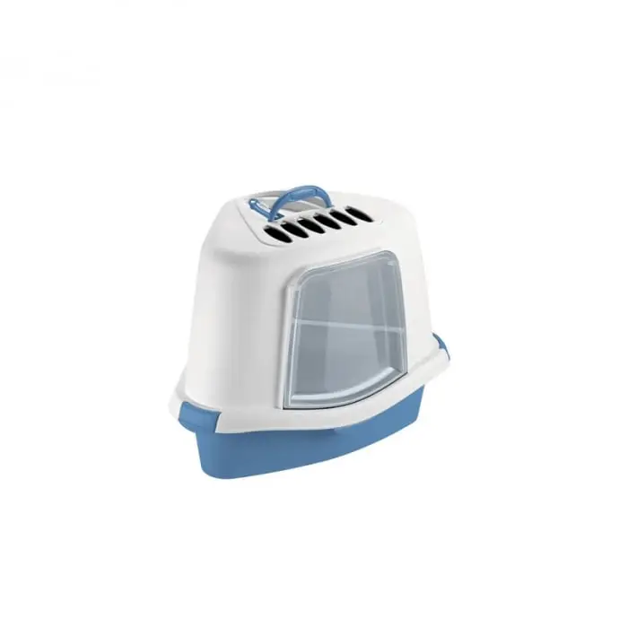 Litiera acoperita Stefanplast Sprint Corner Plus Nordic Sky 40 x 56 x 40 cm