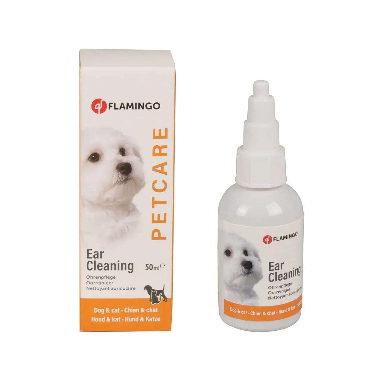 Solutie curatare urechi pentru caini  pisici Pet Care Ear Cleaner Flamingo 50 ml