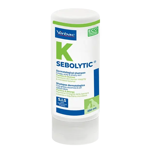 Sampon medicinal pentru caini pisici Sebolytic Virbac 250 ml